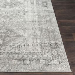 Livabliss Monte Carlo-Vintage Blue Grey White Traditional Boho Living Rug in Light Grey - Size: 80 cm x 220 cm - thumbnail 5