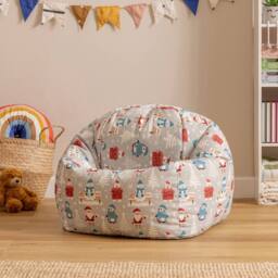 icon Kids Printed Santa Claus Christmas Childrens Bean Bag Armchair - Size: Medium - thumbnail 1