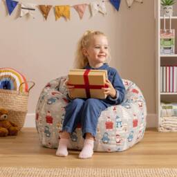 icon Kids Printed Santa Claus Christmas Childrens Bean Bag Armchair - Size: Medium - thumbnail 2
