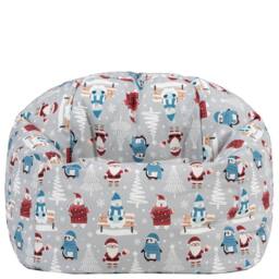 icon Kids Printed Santa Claus Christmas Childrens Bean Bag Armchair - Size: Medium - thumbnail 4