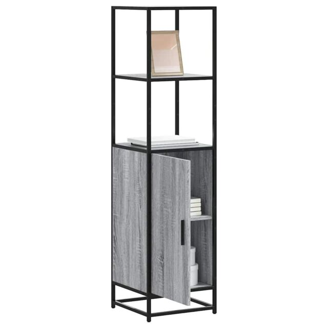 Berkfield Home Highboard Grey Sonoma 35.5x35x139 cm Engineered Wood & Metal - image 1
