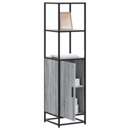 Berkfield Home Highboard Grey Sonoma 35.5x35x139 cm Engineered Wood & Metal - thumbnail 1