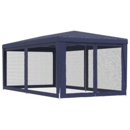 Berkfield Home Party Tent with 6 Mesh Sidewalls Blue 3x6 m HDPE - thumbnail 5