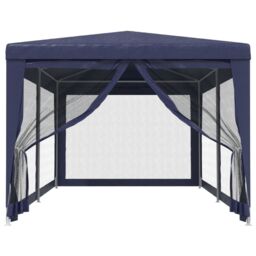 Berkfield Home Party Tent with 6 Mesh Sidewalls Blue 3x6 m HDPE - thumbnail 3