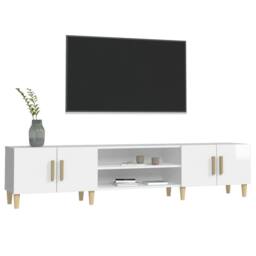 Berkfield Home TV Cabinet High Gloss White 180x31.5x40 cm Engineered Wood - thumbnail 4