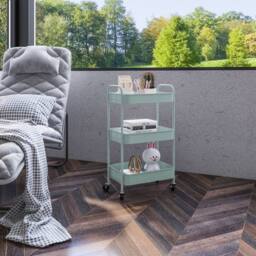 STILVORA Blue Steel Storage Trolley with Three Baskets - thumbnail 9