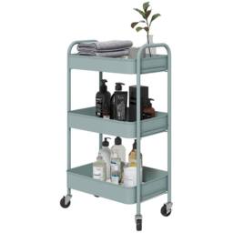 STILVORA Blue Steel Storage Trolley with Three Baskets - thumbnail 5