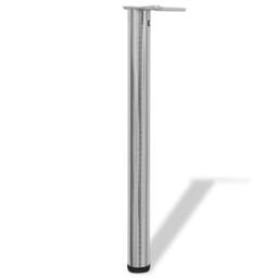 Berkfield Home 4 Height Adjustable Table Legs Brushed Nickel 710 mm in Silver