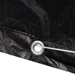Berkfield Home Garden Furniture Cover 4 Person Poly Rattan Set 8 Eyelets 180 x 140cm in Black - Size: 180 x 140 cm - thumbnail 3