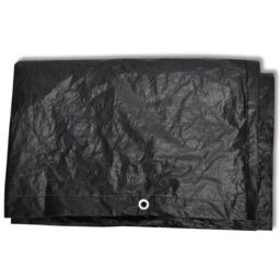 Berkfield Home Garden Furniture Cover 4 Person Poly Rattan Set 8 Eyelets 180 x 140cm in Black - Size: 180 x 140 cm - thumbnail 4