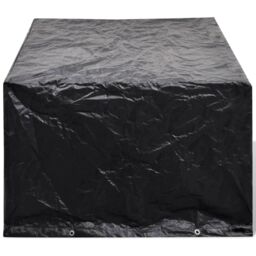 Berkfield Home Garden Furniture Cover 4 Person Poly Rattan Set 8 Eyelets 180 x 140cm in Black - Size: 180 x 140 cm - thumbnail 2