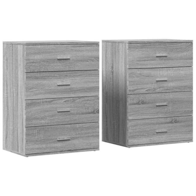 Berkfield Home Sideboards 2 pcs Grey Sonoma 60x39x80 cm Engineered Wood - Size: 60 x 39 x 80 cm - image 1