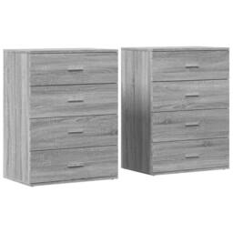 Berkfield Home Sideboards 2 pcs Grey Sonoma 60x39x80 cm Engineered Wood - Size: 60 x 39 x 80 cm - thumbnail 1