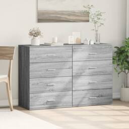 Berkfield Home Sideboards 2 pcs Grey Sonoma 60x39x80 cm Engineered Wood - Size: 60 x 39 x 80 cm - thumbnail 3