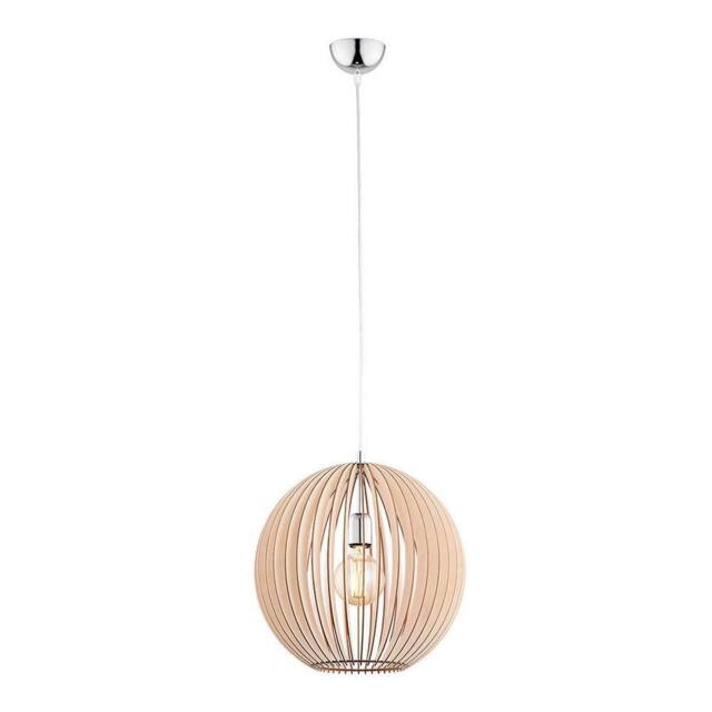 Netlighting Portoryko 42cm Wire Frame Pendant Ceiling Light Light Brown Chrome - image 1
