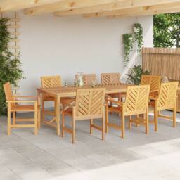 Berkfield Home 7 Piece Garden Dining Set Solid Wood Acacia in Brown - thumbnail 4