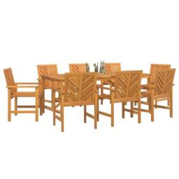 Berkfield Home 7 Piece Garden Dining Set Solid Wood Acacia in Brown - thumbnail 3