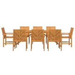 Berkfield Home 7 Piece Garden Dining Set Solid Wood Acacia in Brown - thumbnail 7