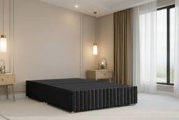 "Chester & Oakley Ravello Plush Divan No Drawers 12""Footboard 54""Headboard in Black - Size: Small Single" - thumbnail 4