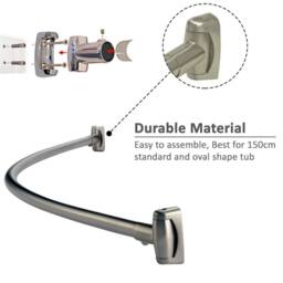 Kelvenix SHOWER CURTAIN ROD RAIL / SILVER STAINLESS - thumbnail 3
