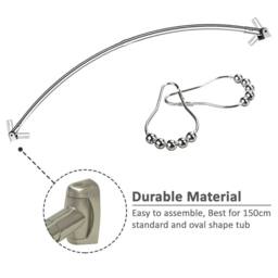 Kelvenix SHOWER CURTAIN ROD RAIL / SILVER STAINLESS - thumbnail 4