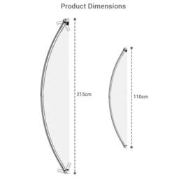 Kelvenix SHOWER CURTAIN ROD RAIL / SILVER STAINLESS - thumbnail 2