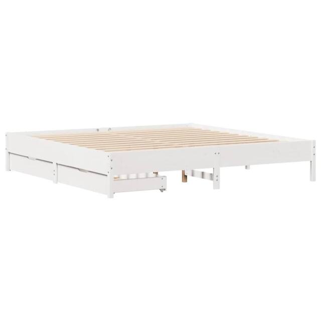 Berkfield Home Full Bed Frame without Mattress White 180x200 cm Super King Solid - image 1