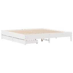 Berkfield Home Full Bed Frame without Mattress White 180x200 cm Super King Solid - thumbnail 1