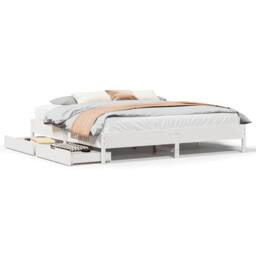 Berkfield Home Full Bed Frame without Mattress White 180x200 cm Super King Solid - thumbnail 3