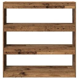 Berkfield Home Classic Book Cabinet/Room Divider - Rustic Wood - 100x30x103cm - Wood in Brown - Size: 100 x 30 x 103 cm - thumbnail 6