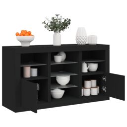 Berkfield Home Sideboard with LED Lights Black 123x37x67 cm - Size: 123 x 37 x 67 cm - thumbnail 1