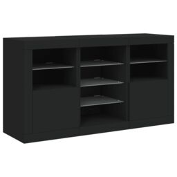Berkfield Home Sideboard with LED Lights Black 123x37x67 cm - Size: 123 x 37 x 67 cm - thumbnail 5
