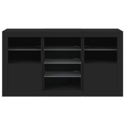 Berkfield Home Sideboard with LED Lights Black 123x37x67 cm - Size: 123 x 37 x 67 cm - thumbnail 6