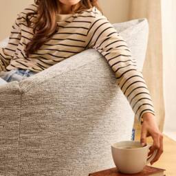 icon Natalia Woven Armchair Beanbag & Footstool, Natural - thumbnail 8