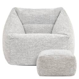 icon Natalia Woven Armchair Beanbag & Footstool, Natural - thumbnail 4