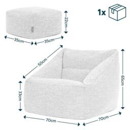 icon Natalia Woven Armchair Beanbag & Footstool, Natural - thumbnail 3