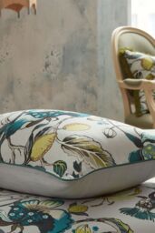 Edinburgh Weavers Morton 200 Thread Count Floral Premium Cotton Sateen Piped Duvet Cover Set in Teal - Size: Double - thumbnail 4