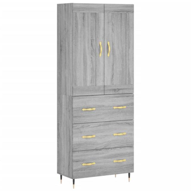 Berkfield Home Highboard Grey Sonoma 69.5x34x180 cm Engineered Wood - image 1