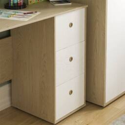 Kelvenix White & Oak Computer Desk 3 Drawer Dressing PC Table - Size: 0.6m2 - thumbnail 4