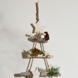 Dibor Traditional Nordic Pine Xmas Decor Christmas Tree Ladder Hanging Decoration in Natural - thumbnail 4