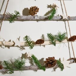 Dibor Traditional Nordic Pine Xmas Decor Christmas Tree Ladder Hanging Decoration in Natural - thumbnail 2