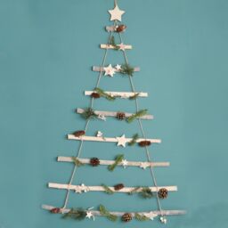 Dibor Traditional Nordic Pine Xmas Decor Christmas Tree Ladder Hanging Decoration in Natural - thumbnail 5