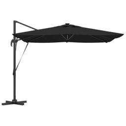 Berkfield Home Durable Cantilever Roma Parasol with LEDs - Black, 286 x 285 x 27 in Black - thumbnail 7