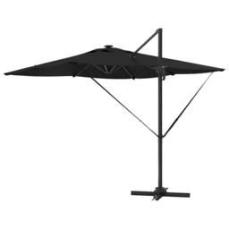 Berkfield Home Durable Cantilever Roma Parasol with LEDs - Black, 286 x 285 x 27 in Black - thumbnail 8