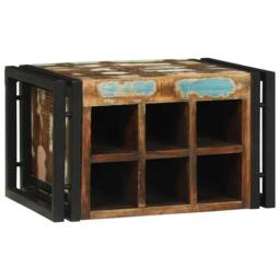 Berkfield Home Wine Rack 46x35x27.5 cm Solid Wood Reclaimed in Brown - thumbnail 2