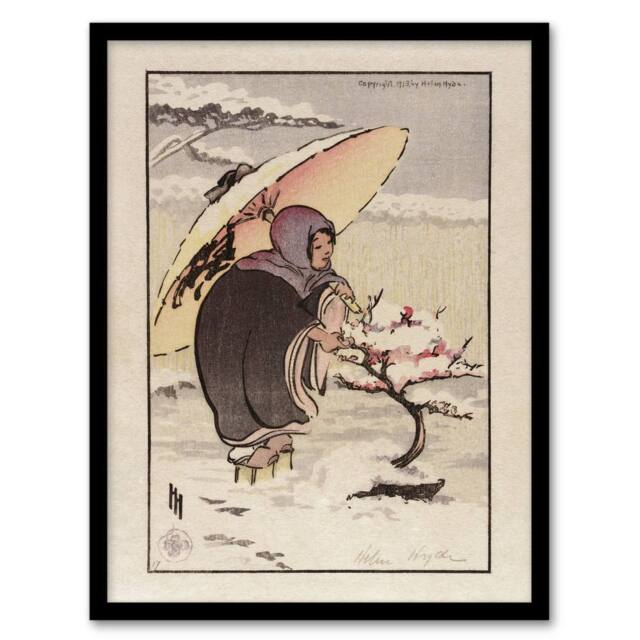 Artery8 Helen Hyde Little Pink Plum & a Young Woman Framed Wall Art Print - Size: A4 - image 1