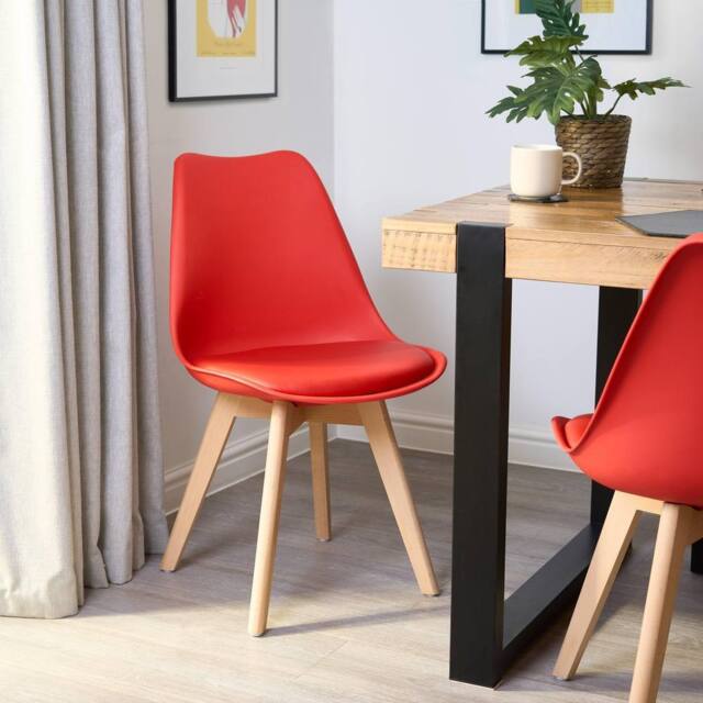 Bravich LTD Rocco Tulip Dining Chair in Red - Size: 2 Pack - image 1