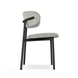 More4Homes Calne Light grey Ceramic Round Dining Table & 4 Myla Linen Chairs - thumbnail 6