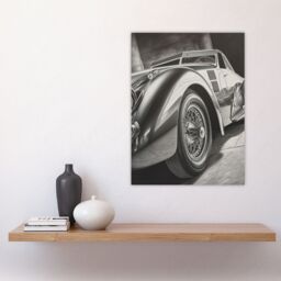 "Artery8 Hyper Realism Pencil Drawing Sports Car Graphic Gift For Him Large Wall Art Poster Print Thick Paper 18X24 Inch - Size: W18"" x H24""" - thumbnail 4