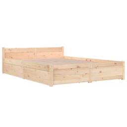 Berkfield Home Bed Frame with Drawers 140x200 cm in Light Brown - thumbnail 4